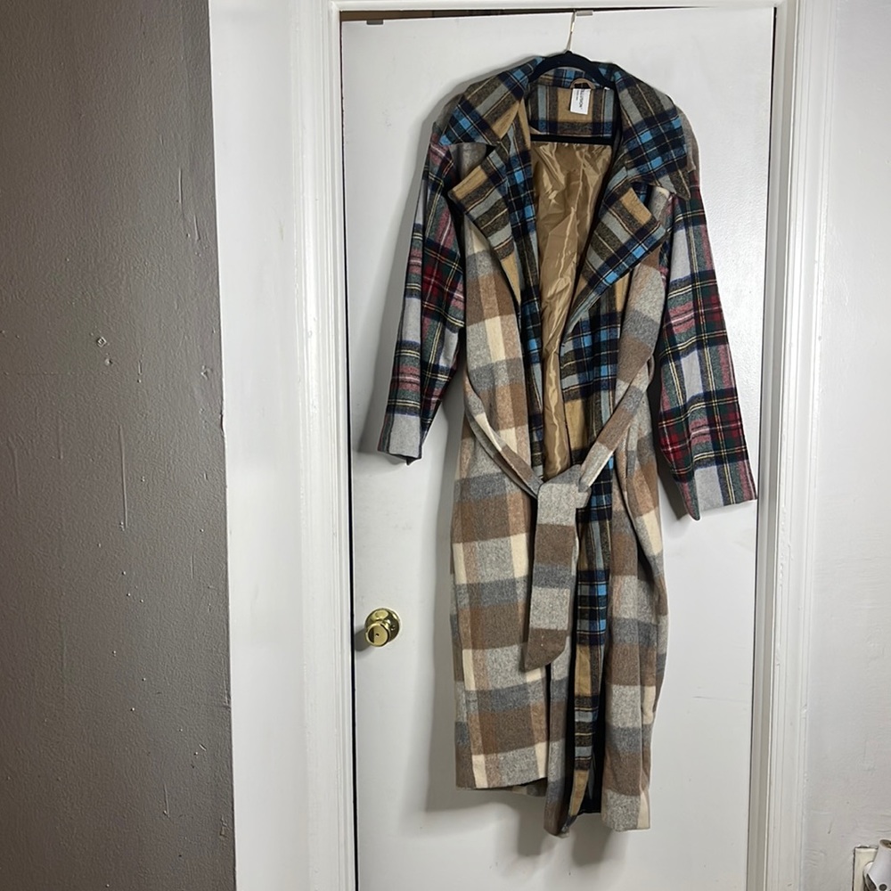 Asos Collusion Plaid coat size 8 worn once